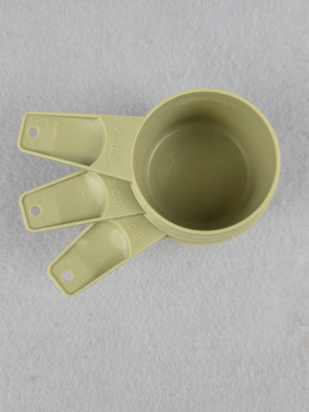 Vintage Tupperware Avocado Green Measuring Cups Set of 3